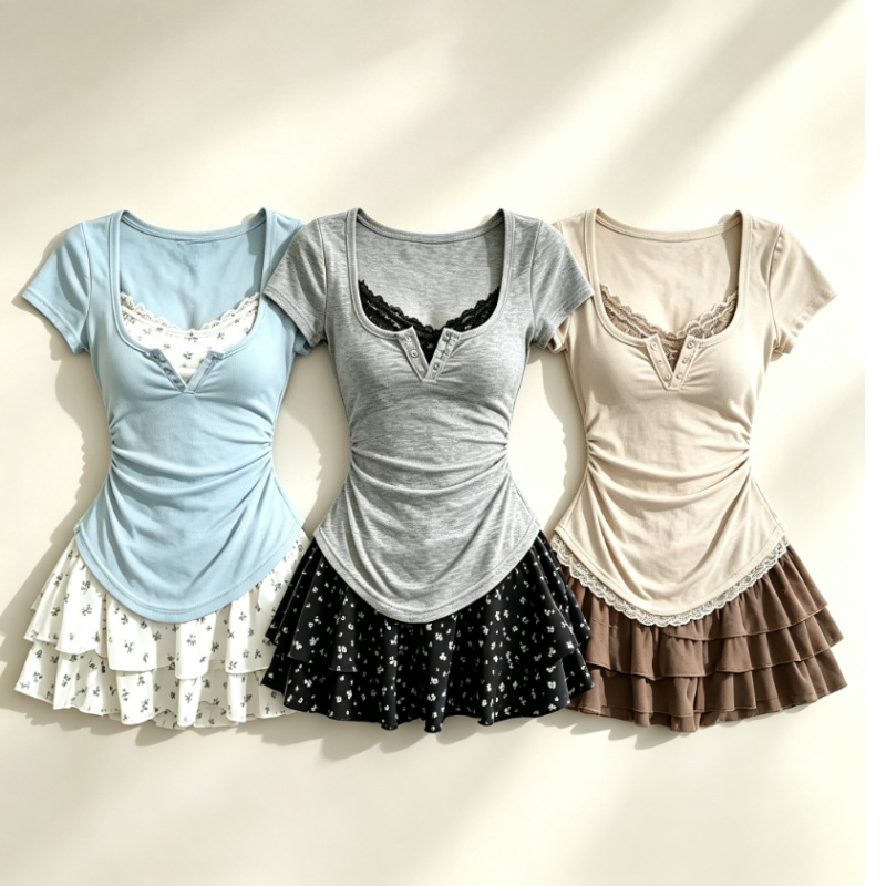 Summer Japanese Clothing - Zestaw w stylu Lolita, japoński, słodki,