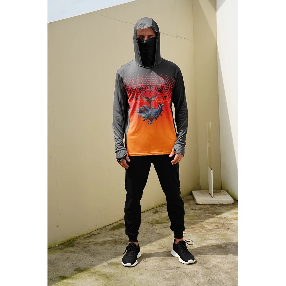 Summer Clothing Mens - Męskie koszulki wędkarskie z ochroną przeciwsłoneczną,