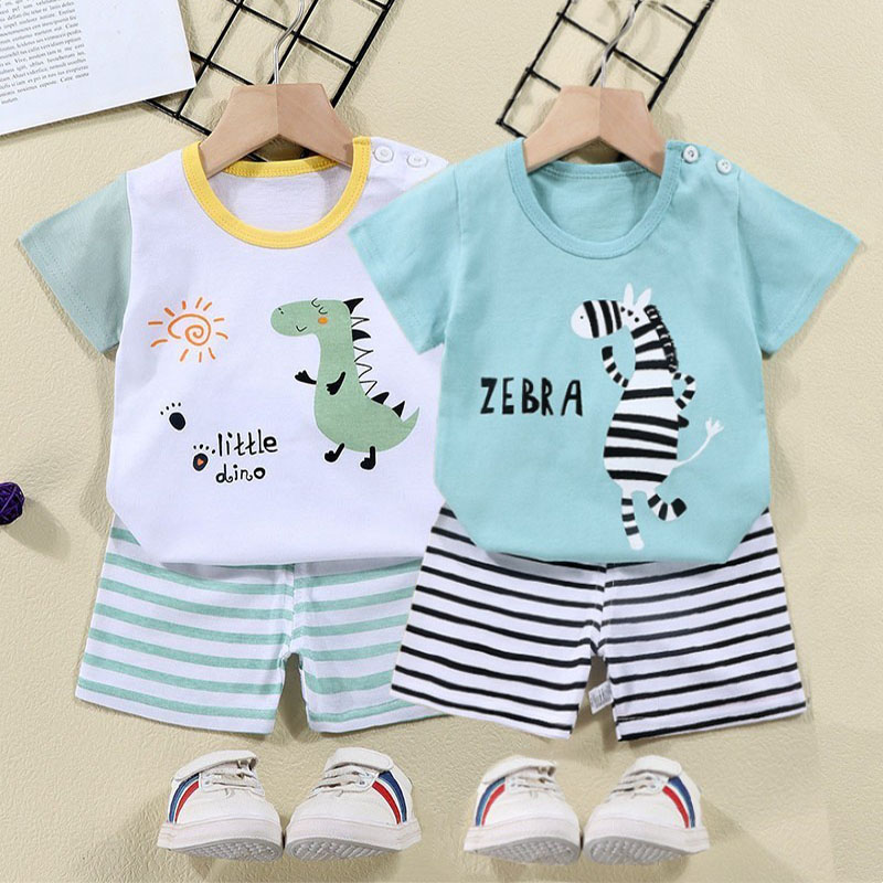 Summer Clothing Toddler - Bawełniane koszulki + spodenki 2-częściowy zestaw