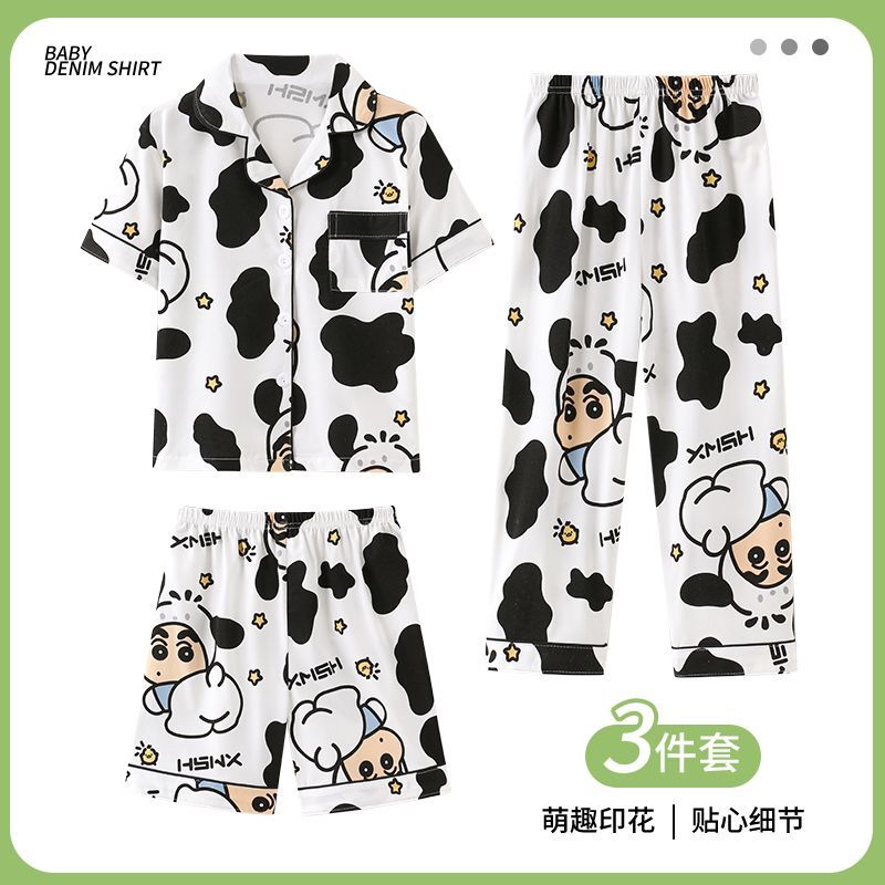 Summer Away Clothing - Zestaw piżamowy damski Crayon Shin-Chan 3-częściowy,