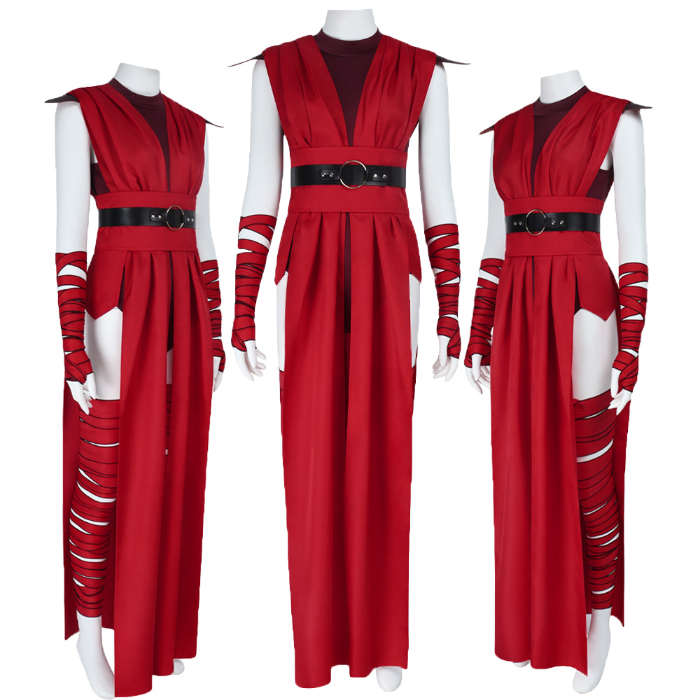 Romper Playsuit Women - Kostium Cosplay Nightsisters Merrin Damski Czerwony