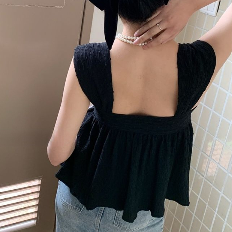 Bluzki bez rękawów Kobiety Bac – Crop Blouse Linen recenzja i cena