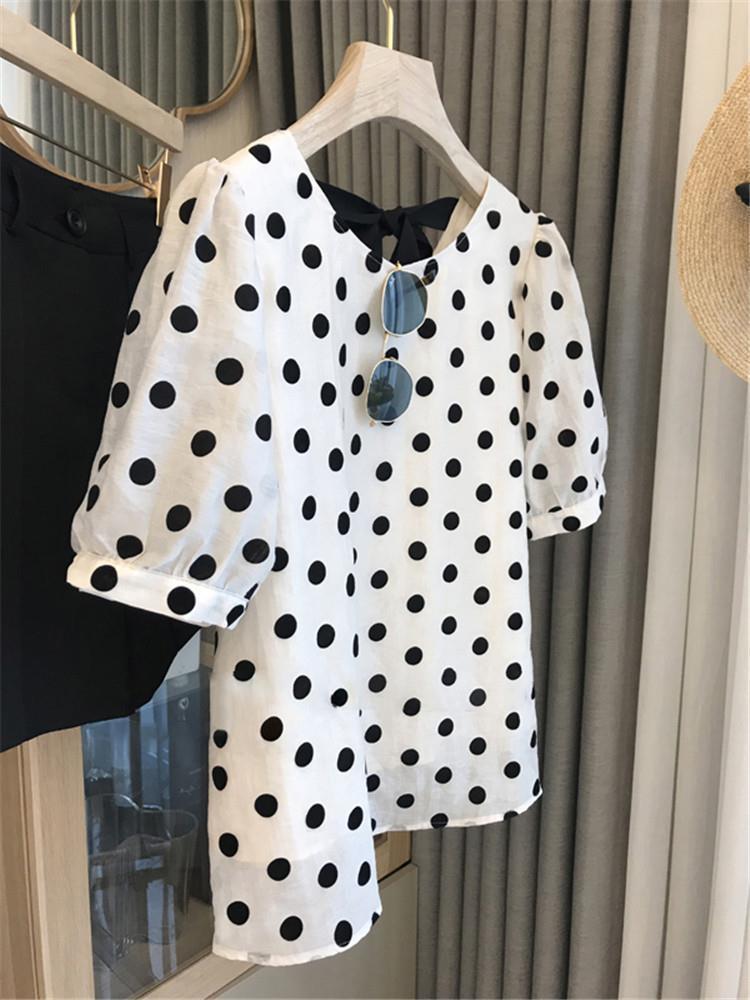 Bluzki w kropki damskie elegan – Summer Linen Clothing For Women recenzja i cena