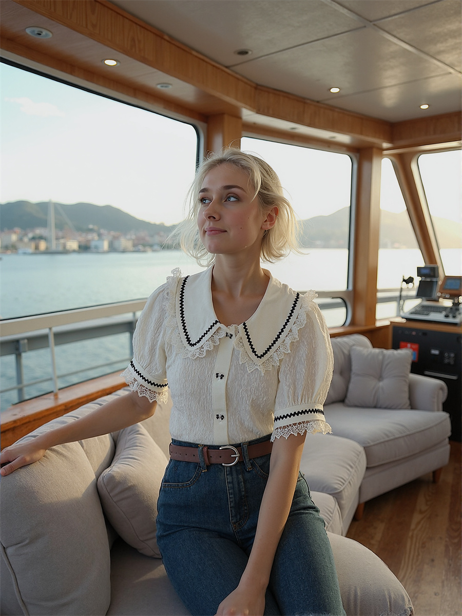 Urocze koronkowe bluzki dziewc – Crop Blouse Linen recenzja i cena
