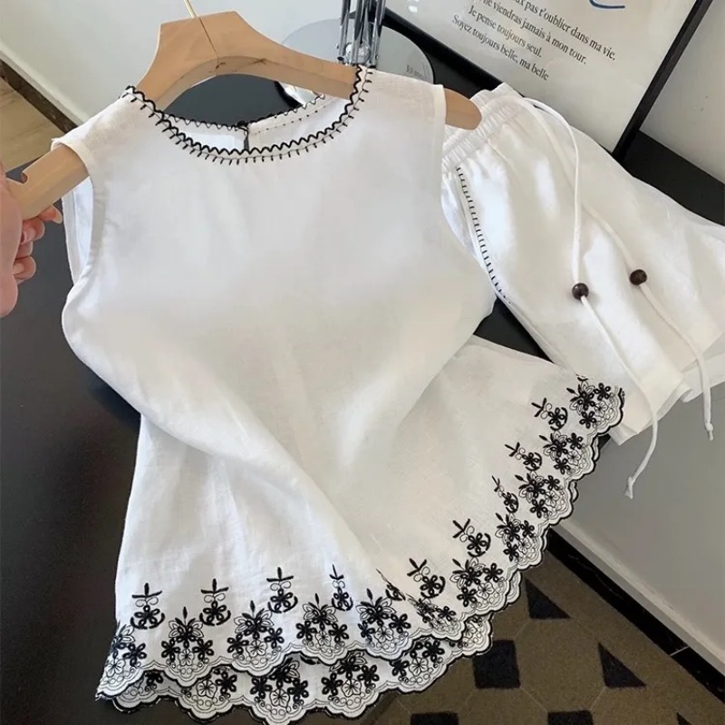 Prosty komplet damski w stylu  – Summer Linen Clothing For Women recenzja i cena