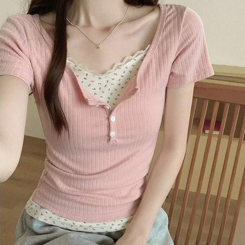 Nowa damska koszulka z koronko – Crop Blouse Linen recenzja i cena
