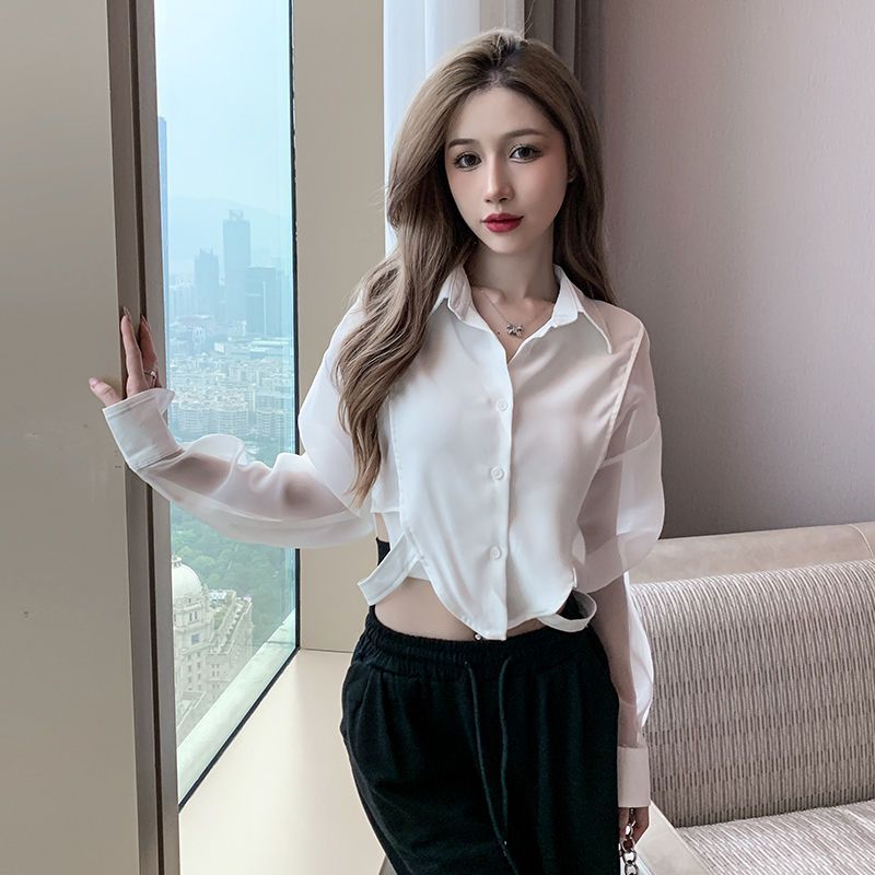 Koszule damskie szyk Retro pat – Crop Blouse Linen recenzja i cena