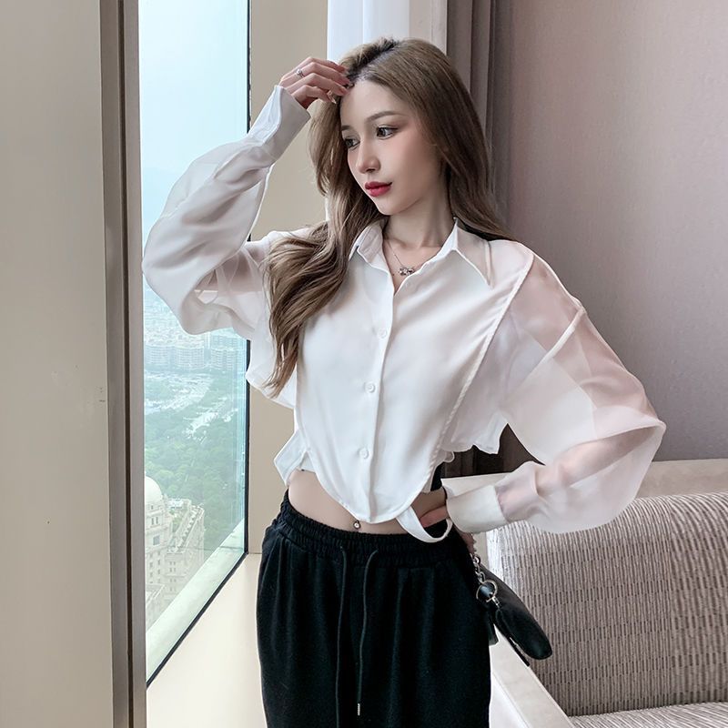 Koszule damskie szyk Retro pat – Crop Blouse Linen recenzja i cena