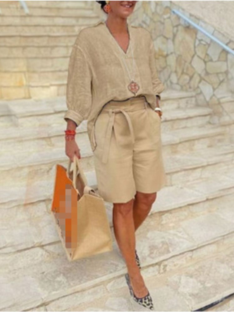 Garnitury damskie Elegancki dw – Summer Linen Clothing For Women recenzja i cena