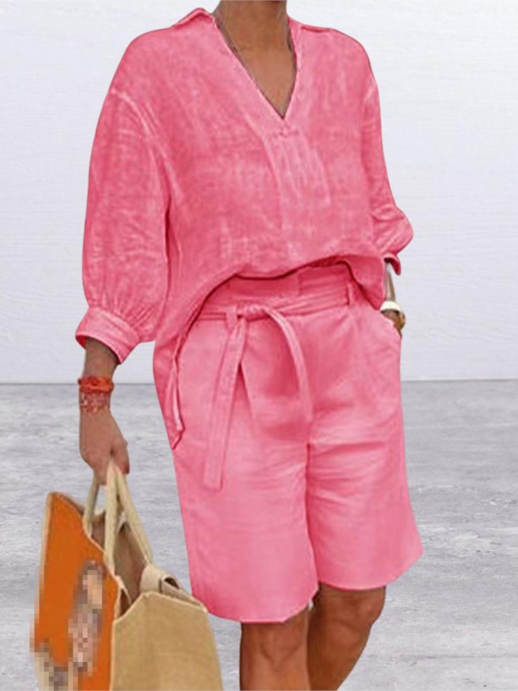 Garnitury damskie Elegancki dw – Summer Linen Clothing For Women recenzja i cena