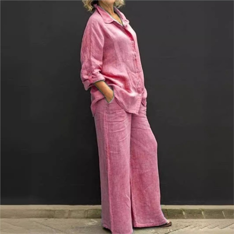 Dwuczęściowy zestaw jesienny V – Summer Linen Clothing For Women recenzja i cena