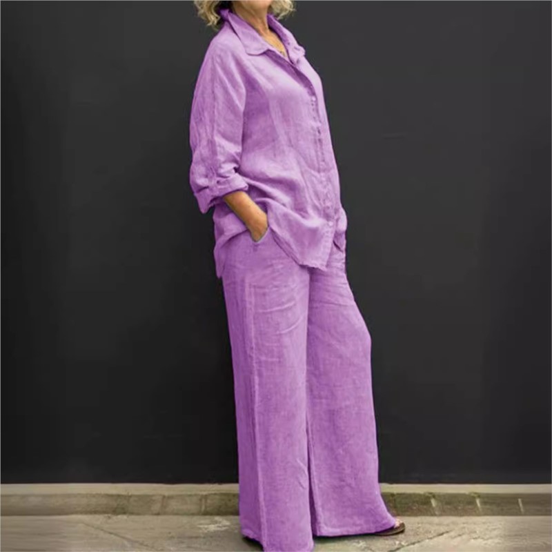Dwuczęściowy zestaw jesienny V – Summer Linen Clothing For Women recenzja i cena