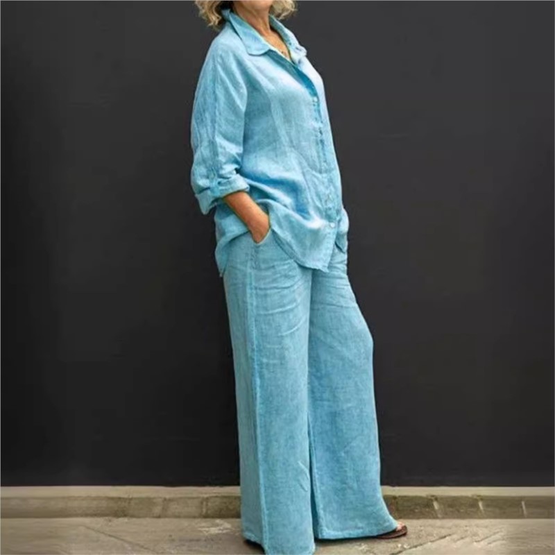 Dwuczęściowy zestaw jesienny V – Summer Linen Clothing For Women recenzja i cena