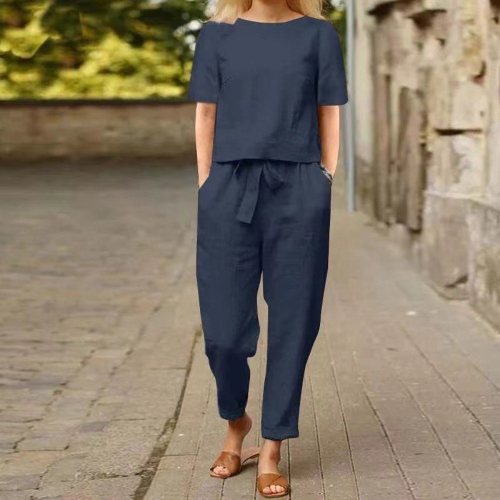 Damski komplet z bawełny i lnu – Summer Linen Clothing For Women recenzja i cena
