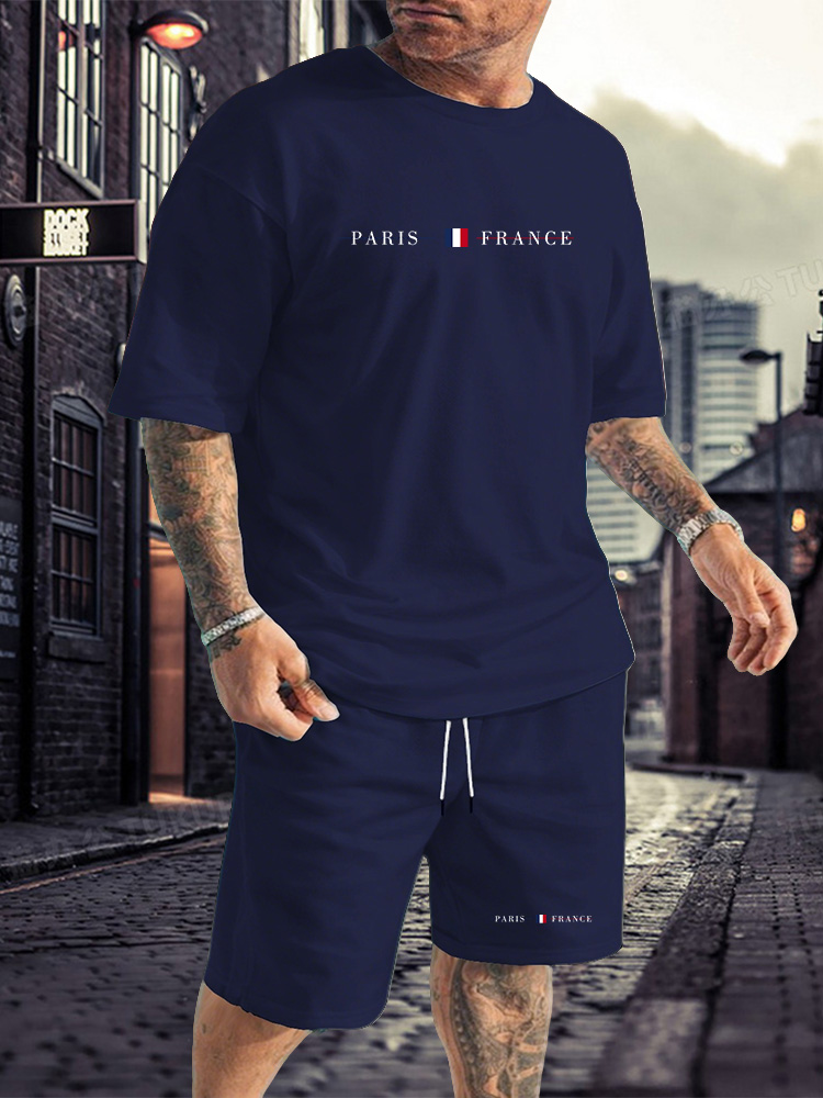 Męski dres 2-częściowy z okrąg – Summer Clothing Plus Size recenzja i cena