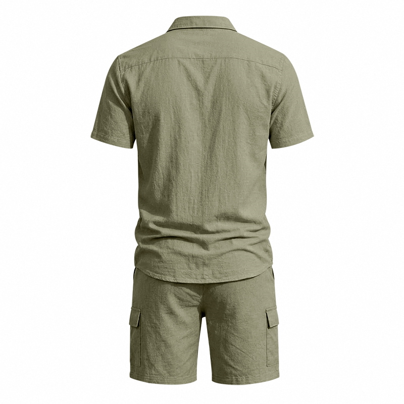 Męski letni lniany dwuczęściow – Summer Clothing Mens recenzja i cena