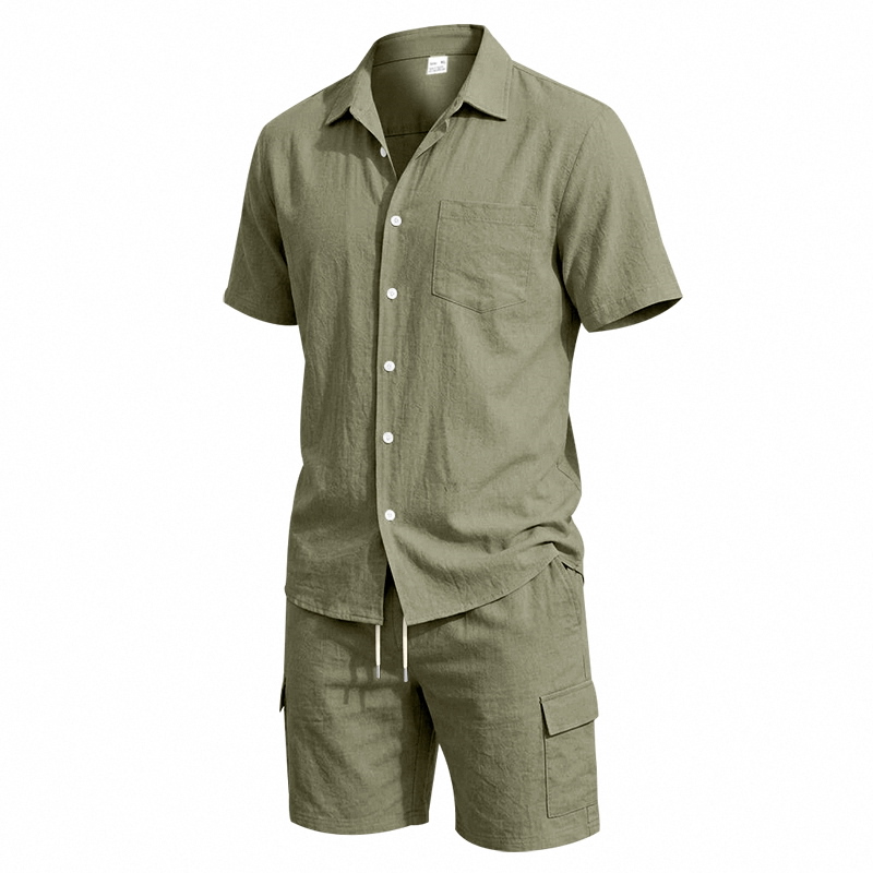 Męski letni lniany dwuczęściow – Summer Clothing Mens recenzja i cena