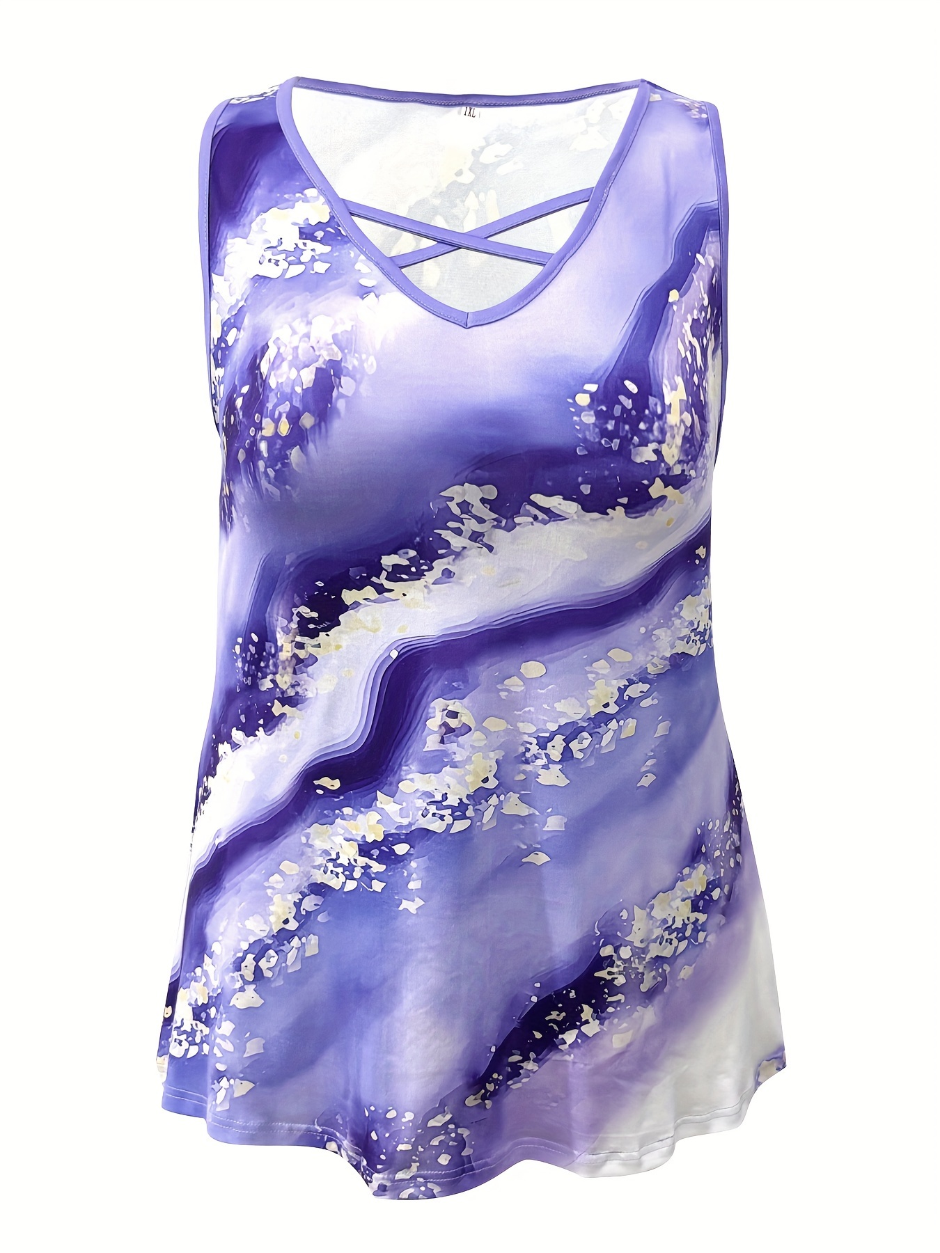 Plus Size Marble Print Tank To – Summer Clothing Plus Size Women recenzja i cena